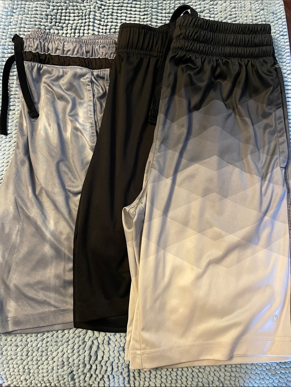 Set of 3 - Athletic Men's Black and Gray Athletic Shorts